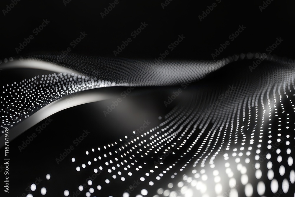 Poster waves of light create a mesmerizing pattern against a dark background in abstract digital art. gener