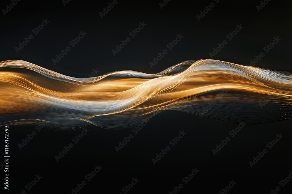 Poster abstract light waves in warm and cool tones create a dynamic composition with flowing patterns again