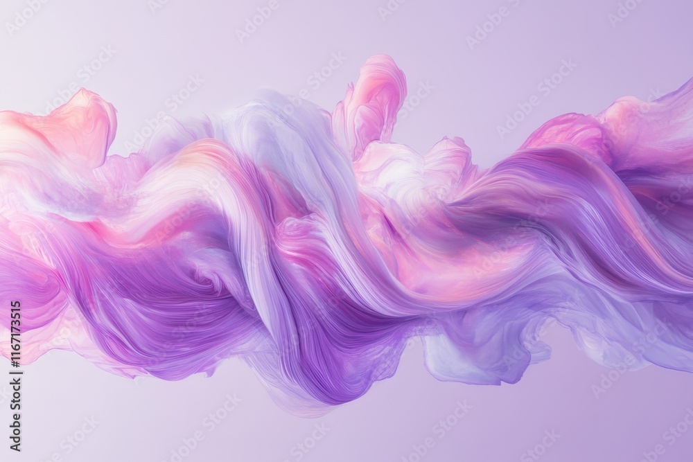 Poster flowing waves of pastel colors create a dreamy abstract composition with soft textures and gradients