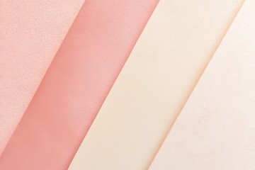 Fototapeta premium Soft pastel colored paper arranged neatly on a table for artistic projects or crafts in a creative workspace. Generative AI