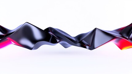 Abstract wave-like structure with smooth, glossy surface.