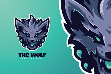 Modern wolf mascot logo design