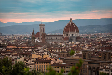 Obraz premium Panoramic view of Florence city, Italy on sunset