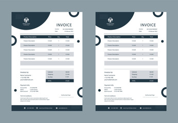 Minimal Corporate Business Invoice design template, Creative invoice template, payment agreement design and business invoice design