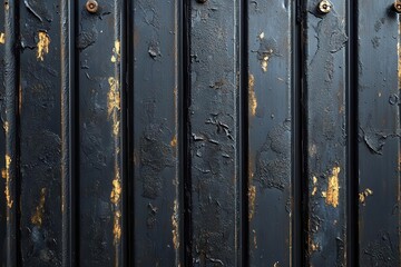 Obraz premium a corrugated black metal texture showcases a rugged surface perfect for industrial design outdoor settings or creative projects embodying strength and durability with its structured lines