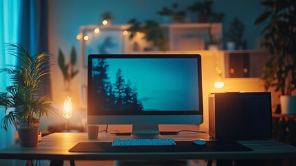 Night Time Productivity Scene