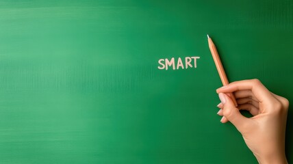 SMART Goals Concept, Minimalist Green Chalkboard Design