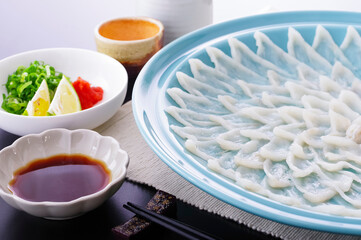 美味しそうなフグの刺身盛り