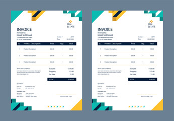 Minimal Corporate Business Invoice design template, Creative invoice template, payment agreement design and business invoice design
