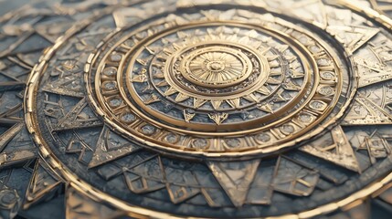 Obraz premium Harmony in Diversity - Intricate 3D Mandala of Interconnected Philosophical Symbols Emphasizing Human Thought Unity