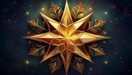 golden christmas star on a dark background