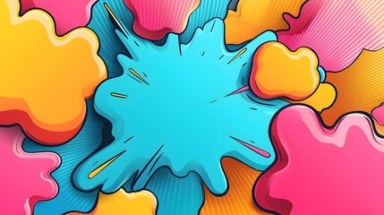Fototapeta premium Vibrant Abstract Comic-Style Explosion of Layered Glowing Light Effects