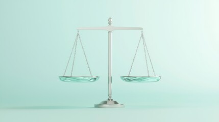 Fluid Balance: Dreams vs. Reality - Intricate Water Scale 3D Render Illustrating Aspiration and Practicality