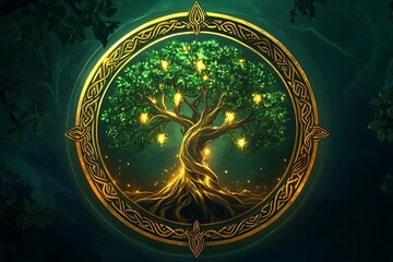 Fototapeta premium Tree of life logo design inspiration. 