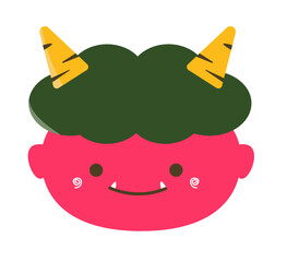 赤鬼。節分のかわいい赤鬼のキャラクター。ベクターイラスト