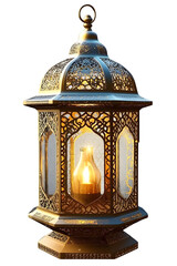 Ramadan islamic lantern (fanous) isolated. Arabic decoration lamp on transparent background