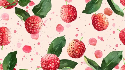 lychee seamless pattern wallpaper