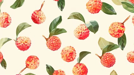 lychee seamless pattern wallpaper