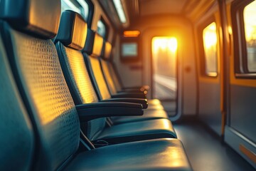 Fototapeta premium Modern Minimalist Interior with Touchscreen in Seats
