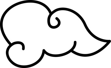 Curly cloud outline vector