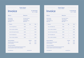 Abstract Minimal business invoice template design, Professional corporate invoice template