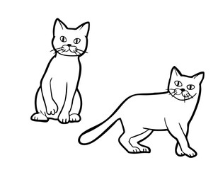 猫イラスト11　線画手描き