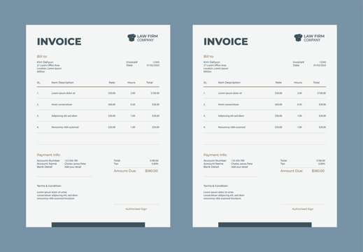 Minimal Corporate Business Invoice design template vector illustration bill form price invoice. Creative invoice template vector. business stationery design payment agreement design template
