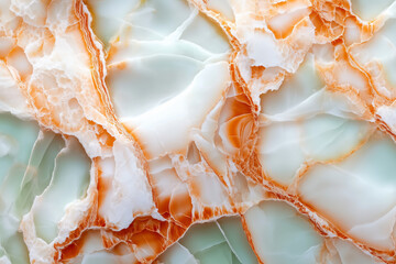 Intricate marble texture featuring a blend of cream and orange hues creates a stunning visual display for design inspiration and artistic endeavors