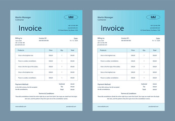 Abstract Minimal business invoice template design, Professional corporate invoice template