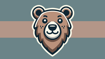 Bear head mascot in flat style