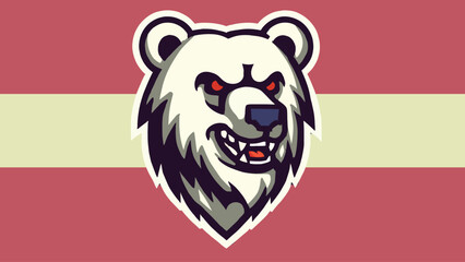 Bear head mascot in flat style