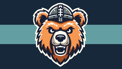 Bear head mascot in flat style