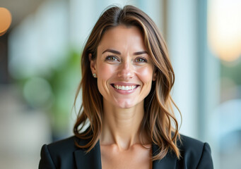 Fototapeta premium businesswoman promotes sustainable practices circular economy model future economic
