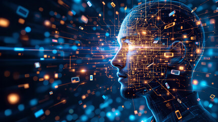 Artificial,3D mesh face,Artificial Intelligence Machine Learning,Futuristic 3D anatomical head composed of interconnected,Artificial Intelligence Female Robot