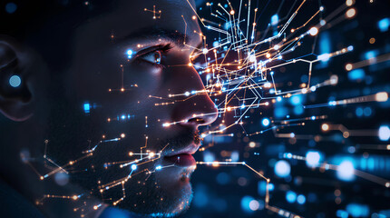 Artificial,3D mesh face,Artificial Intelligence Machine Learning,Futuristic 3D anatomical head composed of interconnected,Artificial Intelligence Female Robot