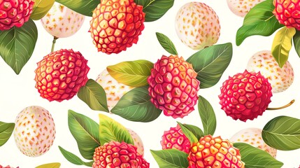 lychee seamless pattern wallpaper