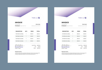 Abstract Minimal business invoice template design, Professional corporate invoice template