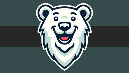 Bear head mascot in flat style