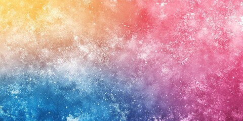 Obraz premium Grainy pink blue yellow retro summer noise texture pastel colors light gradient background wide banner backdrop, Generative AI