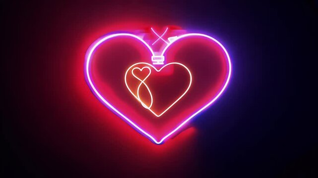 video of Neon Animation haret Arrow Vibrant Colors Capturing Sweet Love Passion Romantic Moments Valentine&rsquo;s Day Date Nights
