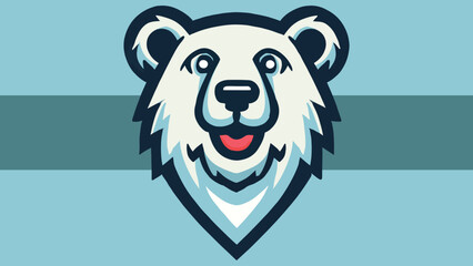 Bear head mascot in flat style