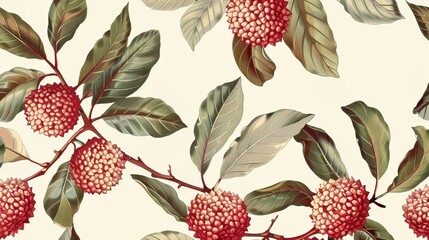 lychee seamless pattern wallpaper