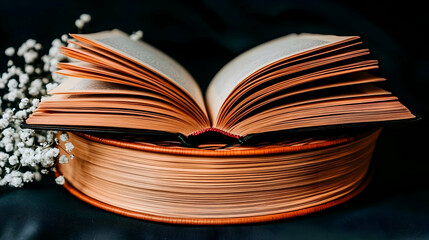 Naklejka premium Open Book Illustration: Literary Still Life