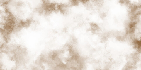abstract brown and white particles splatter  background, abstract light brown splashed watercolor background, throwing brown powder out of hand against white background.