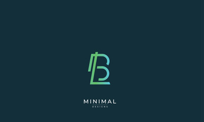 Fototapeta premium Alphabet letter icon logo BL or LB
