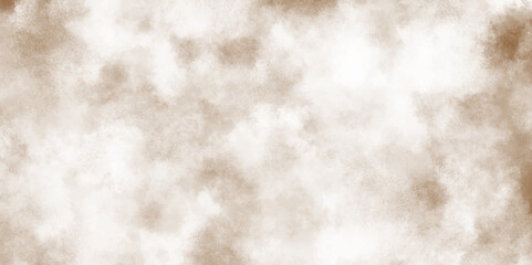 abstract brown and white particles splatter  background, abstract light brown splashed watercolor background, throwing brown powder out of hand against white background.