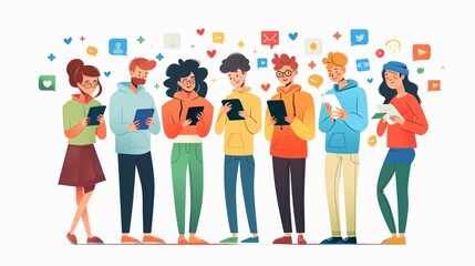 Fototapeta premium Modern Men Networking on Smartphones for Social Communication