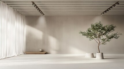 Versatile Empty Studio with Spotlights and Blank Backgrounds for Scene Setup, AR 16:9 Style Raw