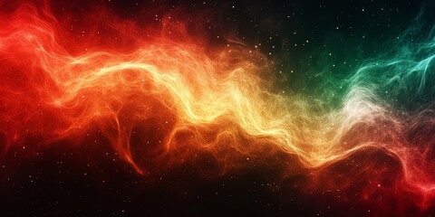 Red green black grainy gradient background flowing color wave on dark backdrop noise texture banner header design, Generative AI