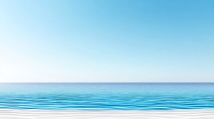 Obraz premium Tranquil ocean view with a clear blue sky and gentle waves.